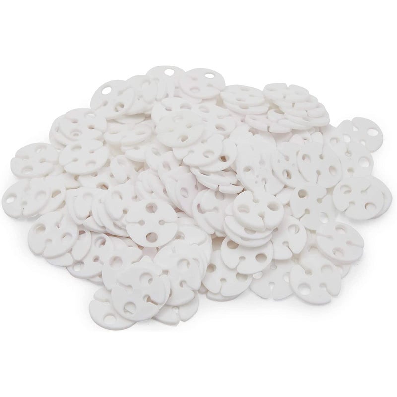 Okuna Outpost Balloon Sealer Clips - 200-Pack White Plastic, 1-Inch Round - For Helium Use - Image 1